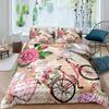 Eiffel Tower Paris France Old Newspaper Style 3D Duvet Cover Bedding Set Comforter Linen Pillowcases Home Decor Single Double