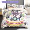 Toothless Night Fury Pattern Bedding Quilt Set Quilt Cover Pillowcase Home Decoration Birthday Gift (1 * Duvet Cover + 2 * Pillowcase, Without Core)