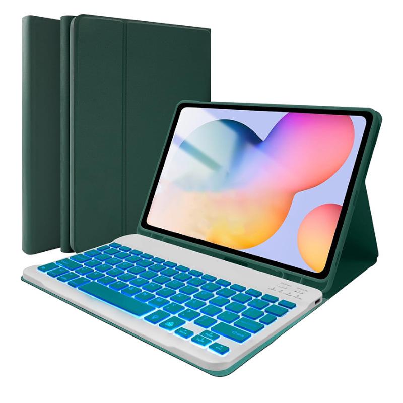 iPad 11th Gen Protective Case with A16 Detachable Luminous Bluetooth Keyboard, Magnetic 10.9" Pen Slot, Leather Cover