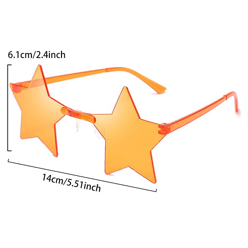 12/16 Pack Rimless Star Shaped Sunglasses New Fashion Candy Color Set Shades Women's Trendy Cute Party Props Sun Glasses