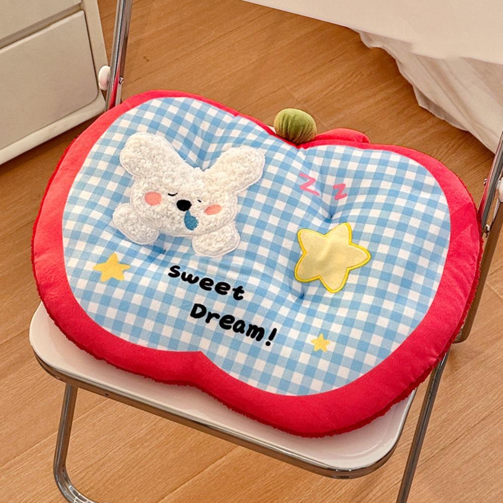 

Floor Sitting Checkered Pattern Seat Cushion Cartoon Tatami Cushion Soft Dopamine Puppy Waist Pad Office