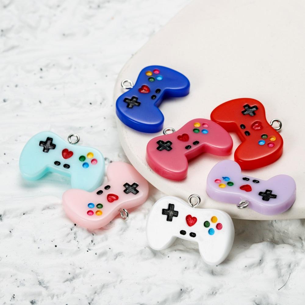 10Pcs/Lot Colorful Gamepad Resin Charms Cute Pendants for DIY Keychain Earings Necklace Pendant  Jewlery Making Accessories
