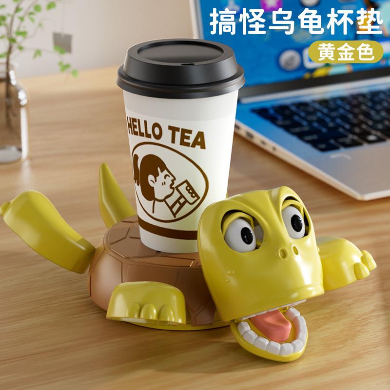 Забавная подставка под стакан в виде черепахи Надавливающая подставка-черепаха Кто меня надавит Черепаха, смотрящая на меня Креативная Забавная Веселая Настольное украшение