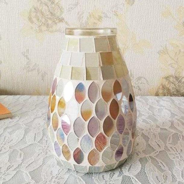 Vases Mosaic Glass Vase Home Decor Accessories