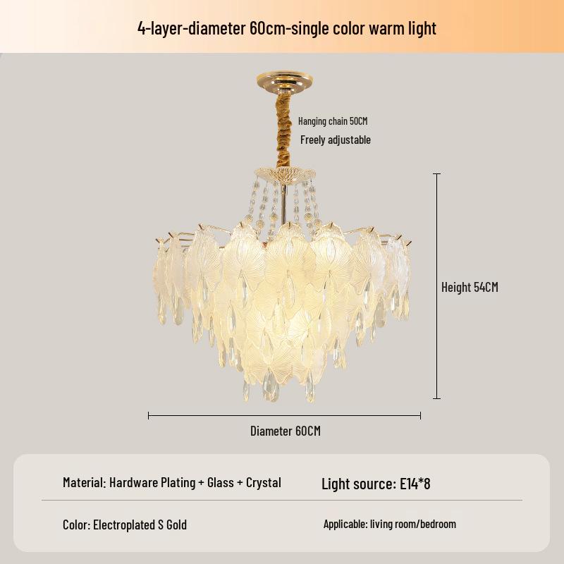 Modern Luxury Crystal Chandelier: Warm, Romantic Lighting for Living Room, Master Bedroom, or Children's Room