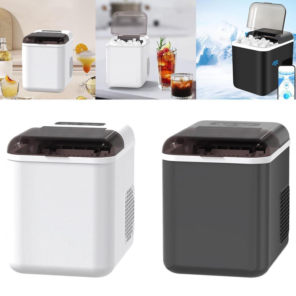 Ice Maker Machine Mini Automatic Making for Office Party Kitchen White