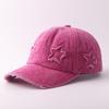 Pure Cotton Denim Washed Double Five-pointed Star Baseball Cap American Casual Hole Cap