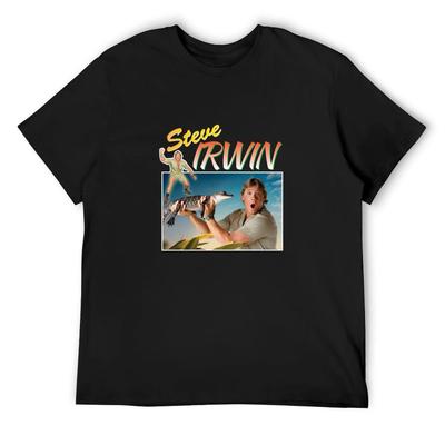Steve Irwin Für Fans T-Shirt Herrenkleidung individuelles T-Shirt schwarze T-Shirts für Männer