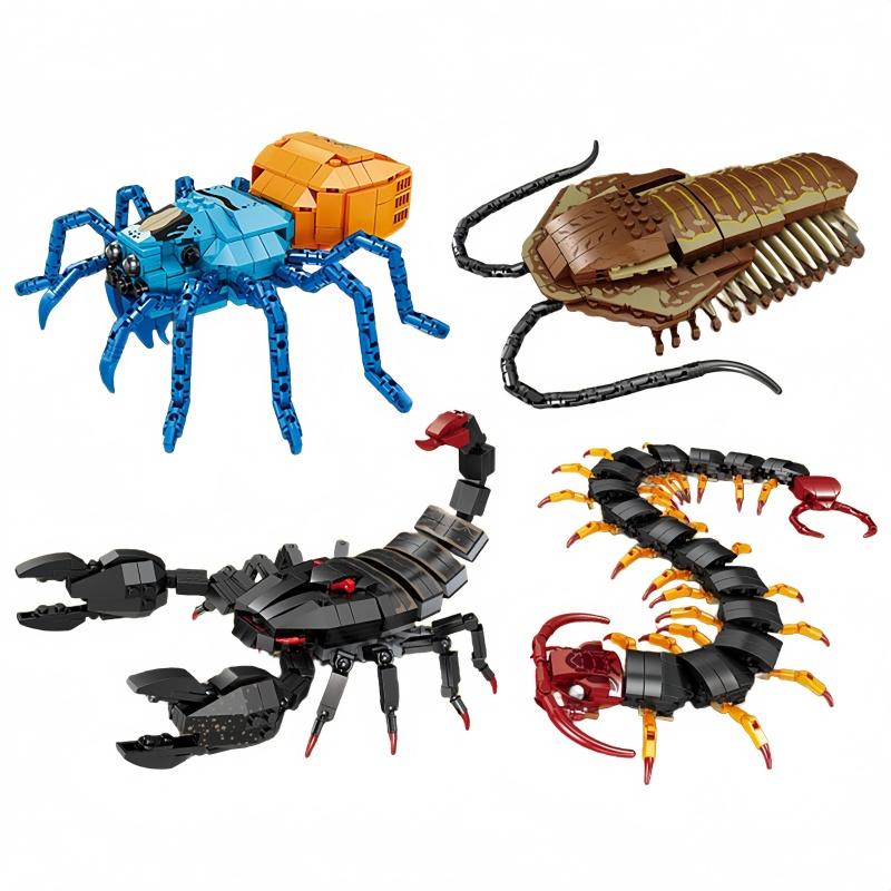 KNEW BUILT Model Trilobita Pająka Stonogi Skorpiona Owada Klocki Zabawka - Przerażająca Zabawka-żart, Puzzle Montażowe Prezent dla Dziecka