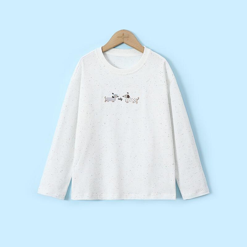 Montagut Girls' Dachshund Print Round Neck Long Sleeve T-Shirt