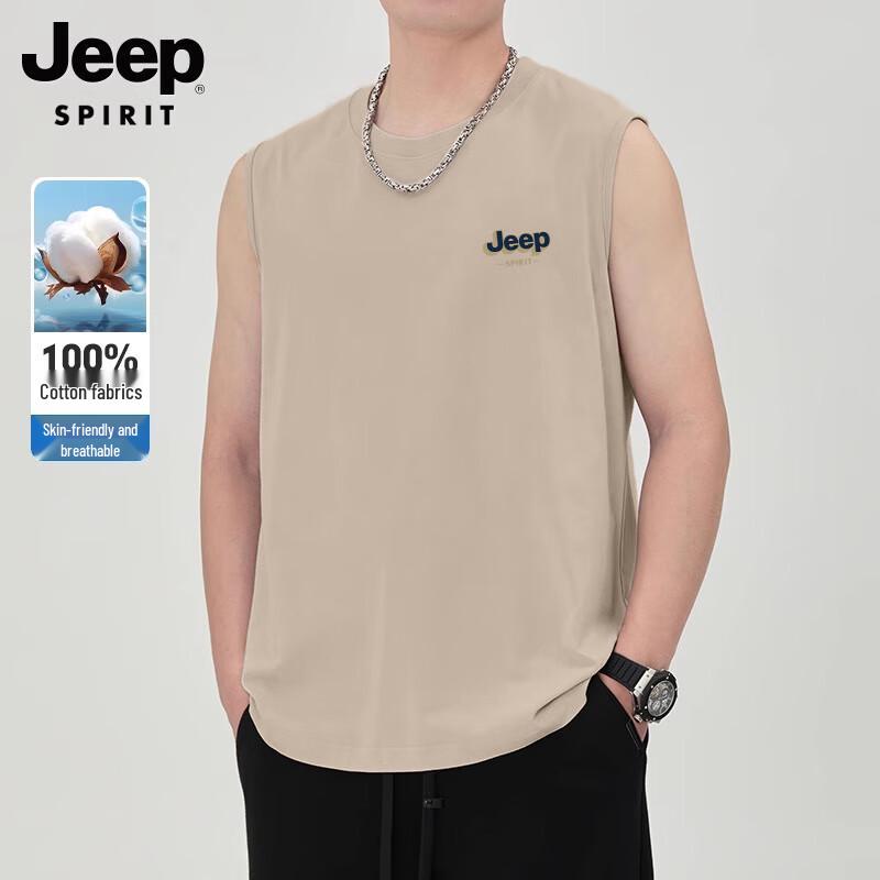 Мужская хлопковая жилетка без рукавов с принтом JEEP SPIRIT L