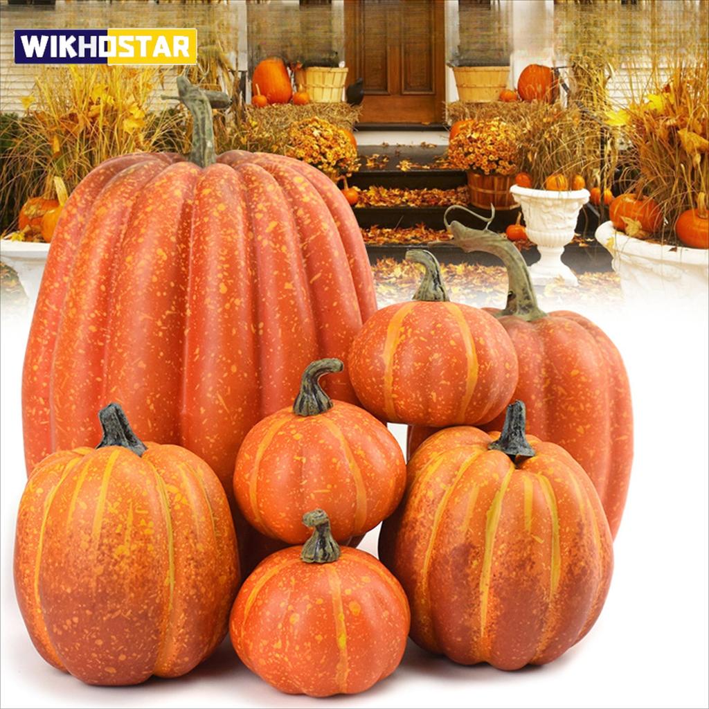 Zucche Finte in Schiuma per Decorazioni di Halloween Ornamenti di Zucca Artificiali Realistici Confezione per Decorazioni di Feste Festival Spedizione dagli USA