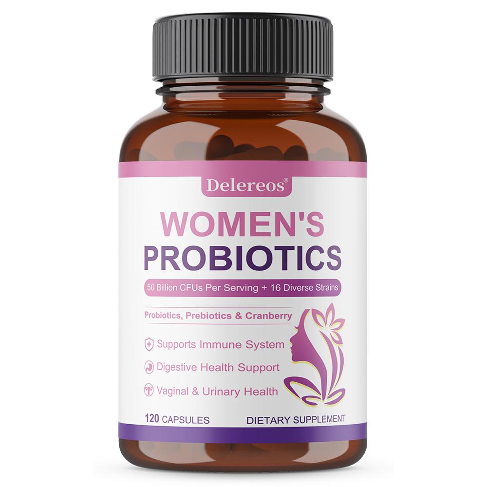 Women S Probiotics Dietary Supplement, With Prebiotic, Organic Cranberry Extract 120 Capsules