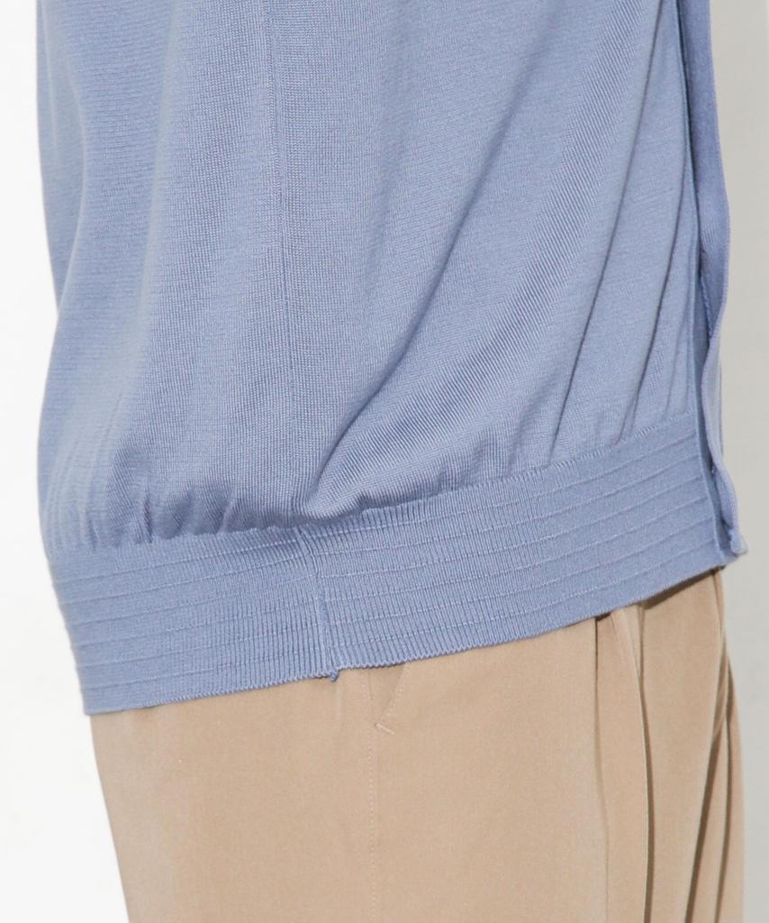 Nano Universe Tough Knit Blue Gray V-Neck Cardigan, Medium,