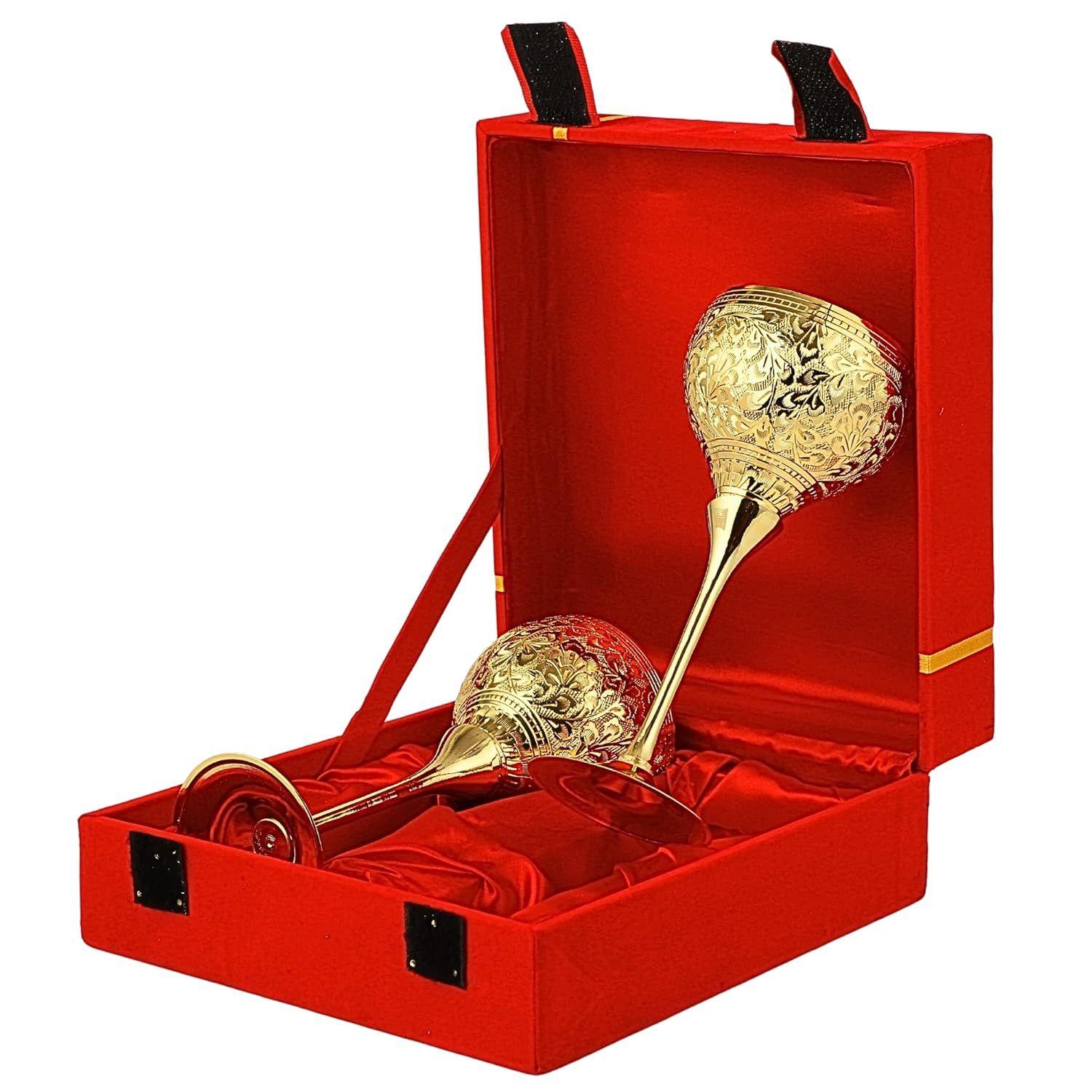 

Латунные бокалы для вина, металлический кубок, бокалы для шампанского, Дивали, подарок на годовщину свадьбы для пары, корпоративным клиентам - набор из 2 штук, дизайн блюдце