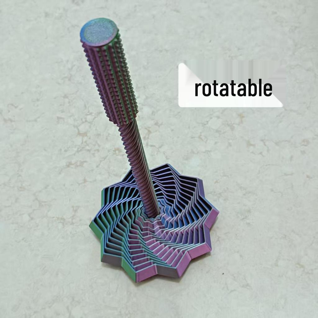 3D Optical Illusion Folding Toy: Polygon Carrot Tower Spiral