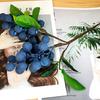 Artificial Flower High Simulation Texture No Maintenance Purple Blue Berries Branch Natural Look Fake Berries