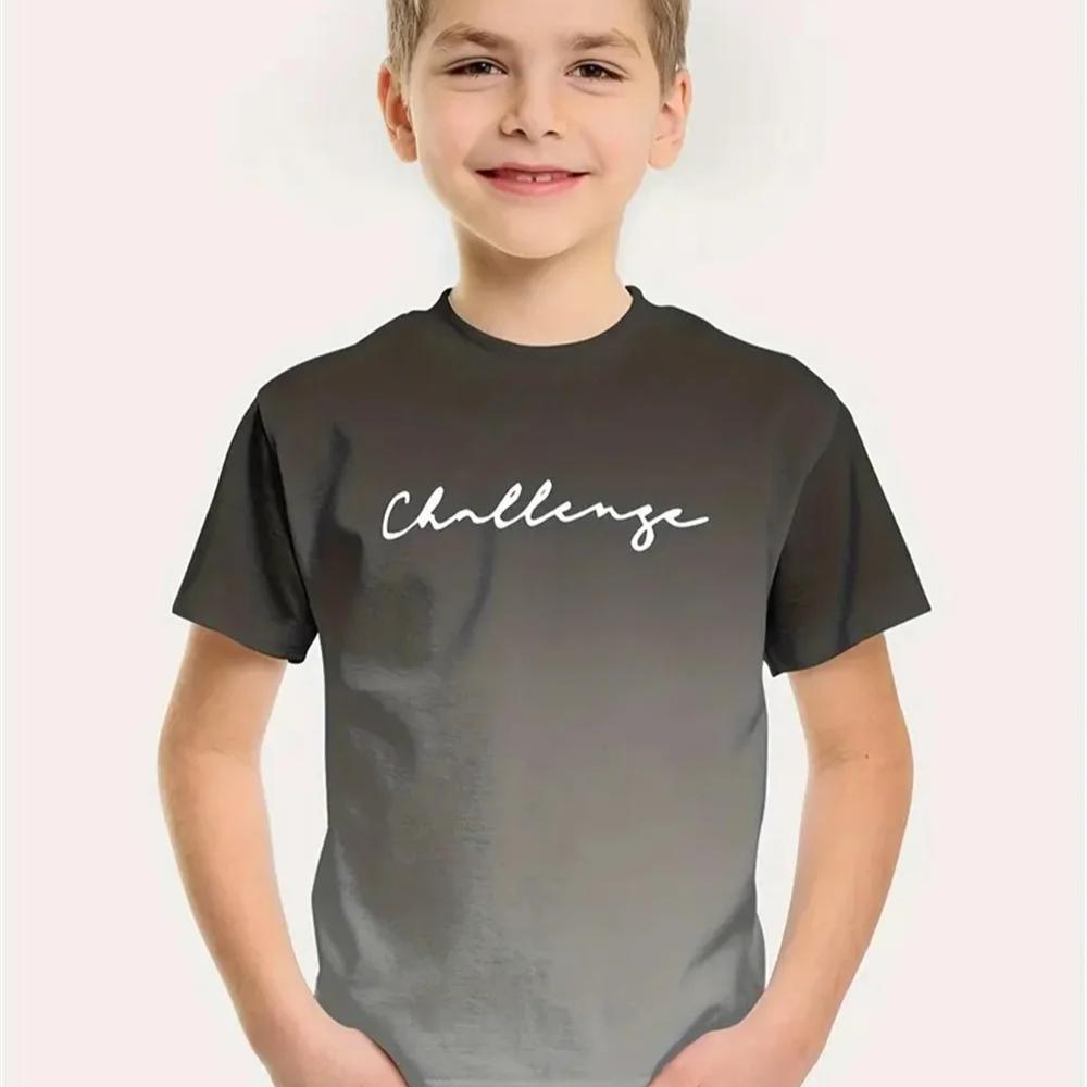 Kinder T-Shirt Einfache Kinder Jungen Kleidung 3D Druck T-Shirt Kurzarm Einfache Kinderkleidung für Jungen T-Shirts