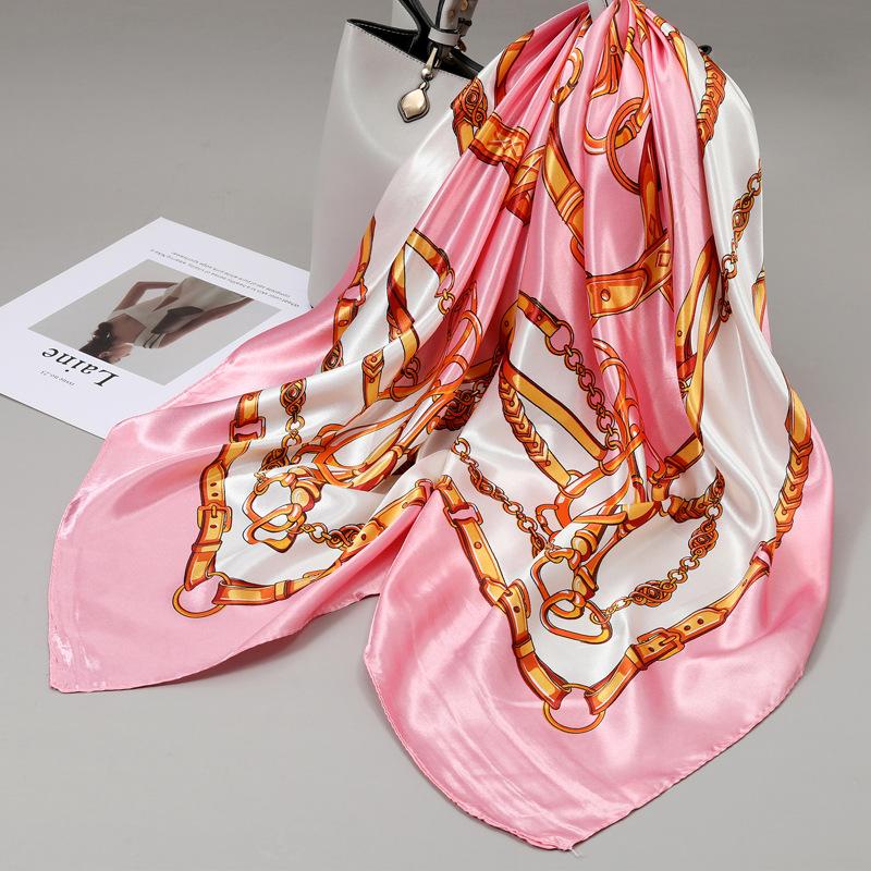 90 Square Scarves, Silk Scarves, Women's New Spring and Summer High-end Sense Versatile, Thin Scarves, Shawls Outside