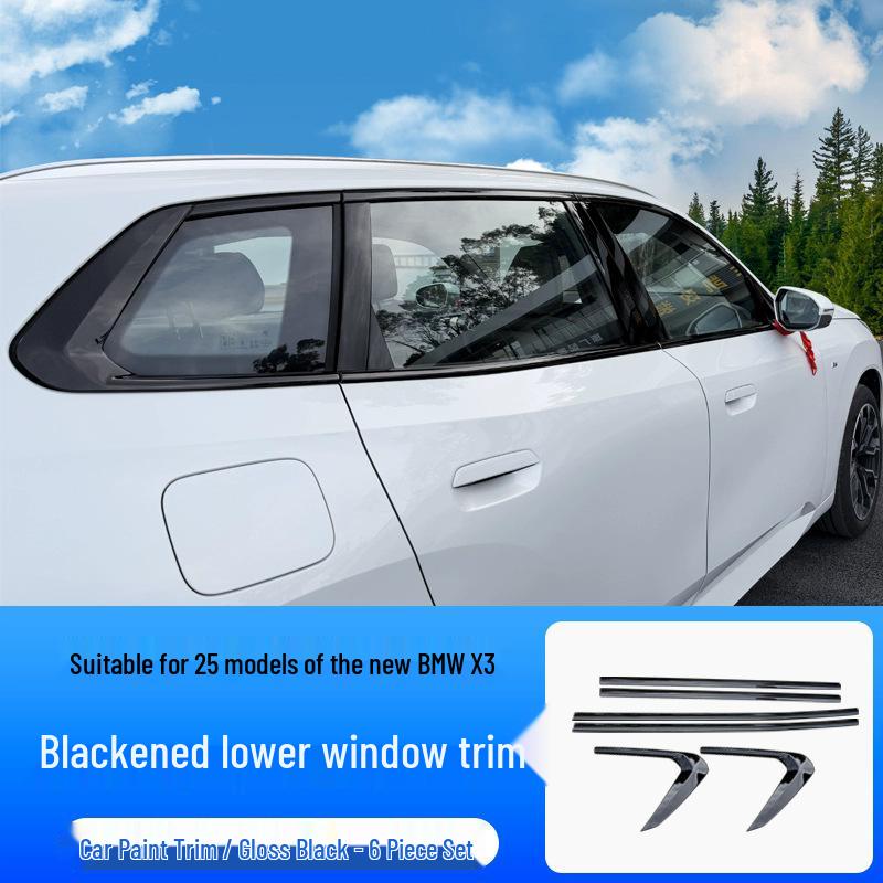 

BMW X3 Car Window Trim Strips - Black Stainless Steel Modification Kit (Fits 25 Models)