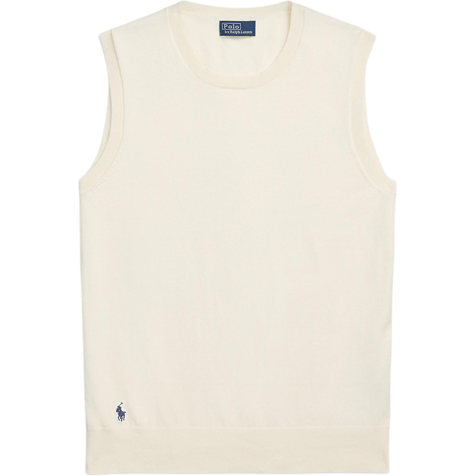 

Polo Ralph Lauren Круглый вырез Вышитый Однотонный Топ-майка Женские топы Белый 211959286-003 S