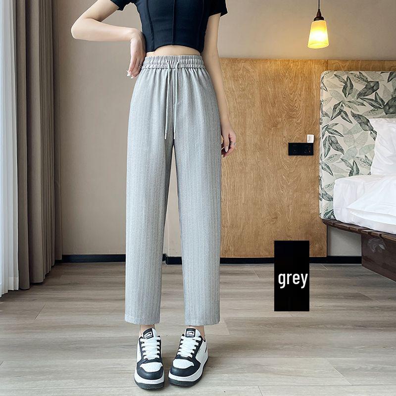 

Брюки гаремы из ледяного шелка быстросохнущие с манжетами на щиколотках - Утягивающие и легкие для весны/лета 2XL серый