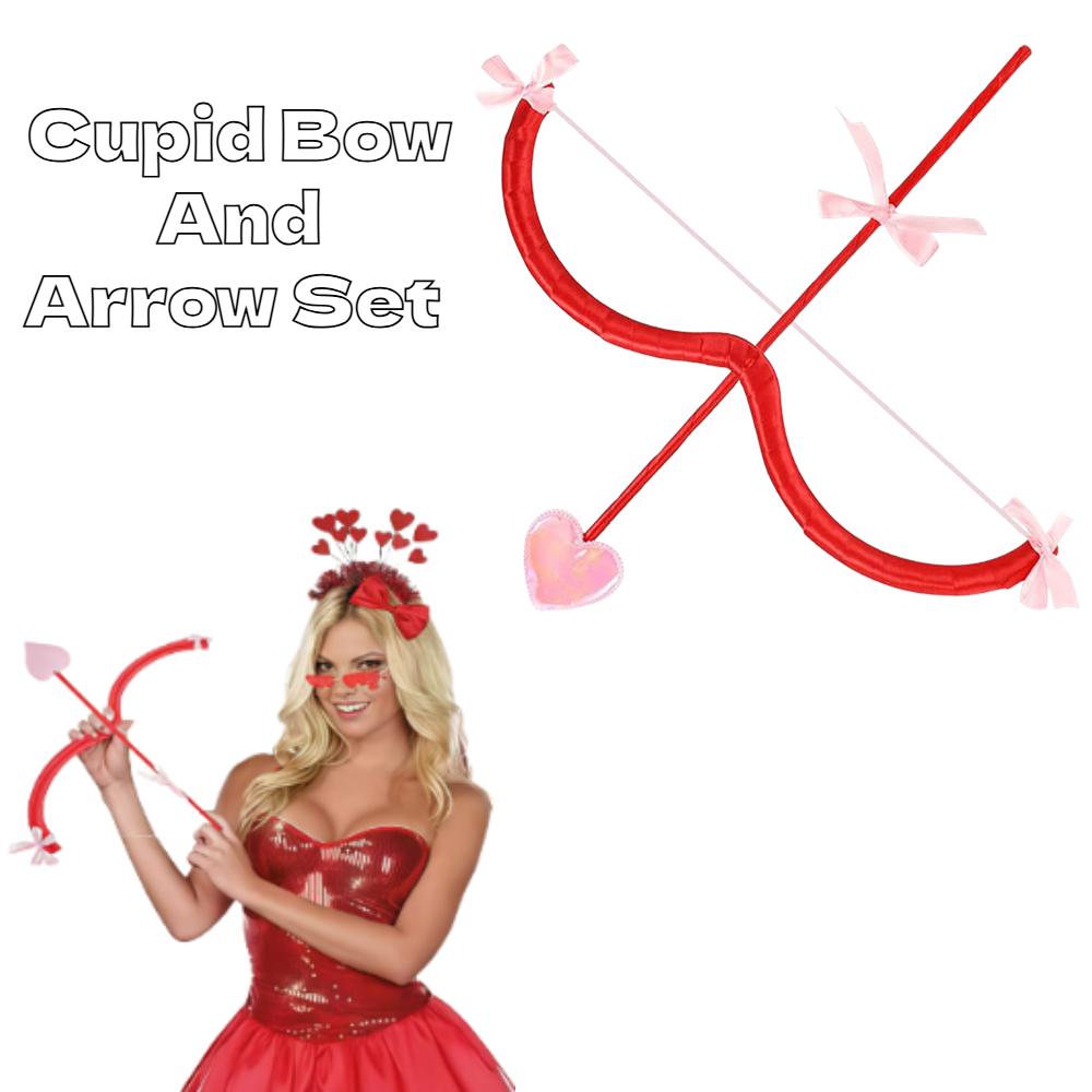Cupid's Bow and Arrow Set Valentine's Day Weddings Decor Photobooth Props Romantic Angel Costume Couple Party Accessories