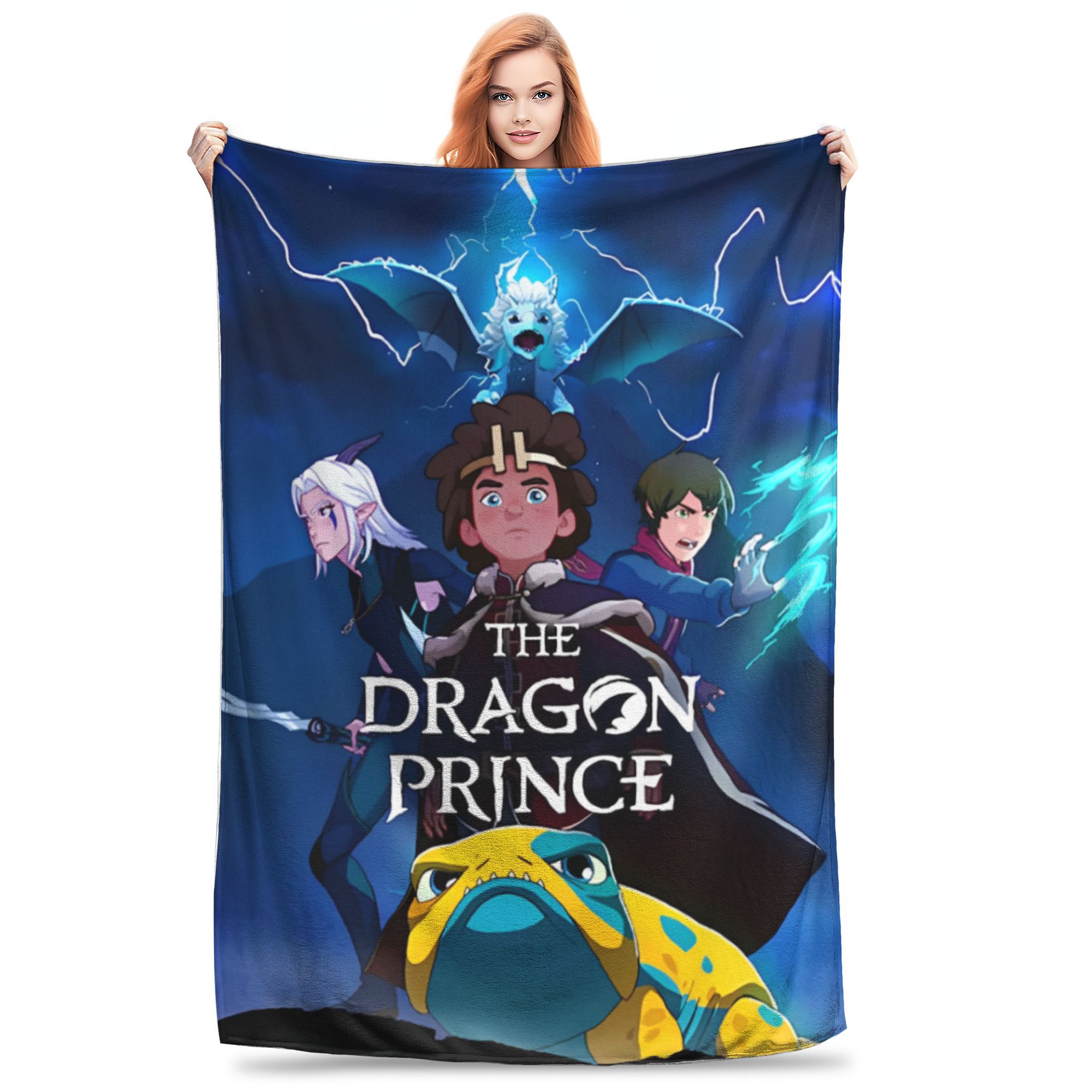

Comfortable Dragon Prince cartoon anime Blanket Merch Bed Decorative Throws And Blankets Warm Flannel for Couch 200x150cm 80x60in