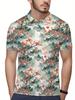 Men's Short Sleeve Polo Shirt with Flat Digital Print Pattern - No Texture