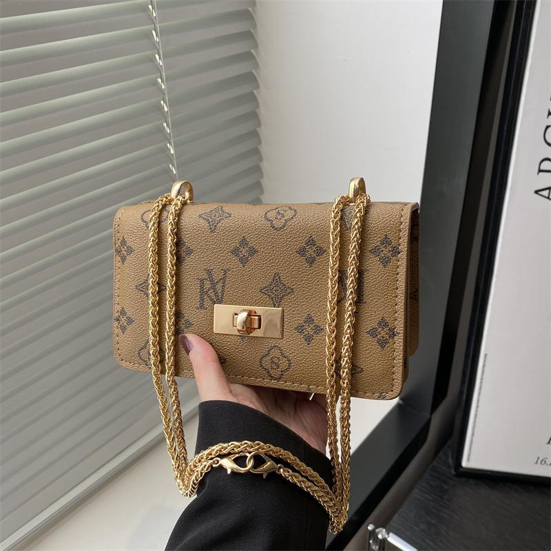 

Мода ретро тренд печать лето новый популярный цепочка плечо сумка-мессенджер маленькая квадратная сумка женская сумка коричневый