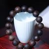 Agarwood Black Qinan High Oil Sinking Bracelet: 108 Bead Buddhist Rosary with Round and Barrel Beads, High-Quality Woody Hand Jewelry.