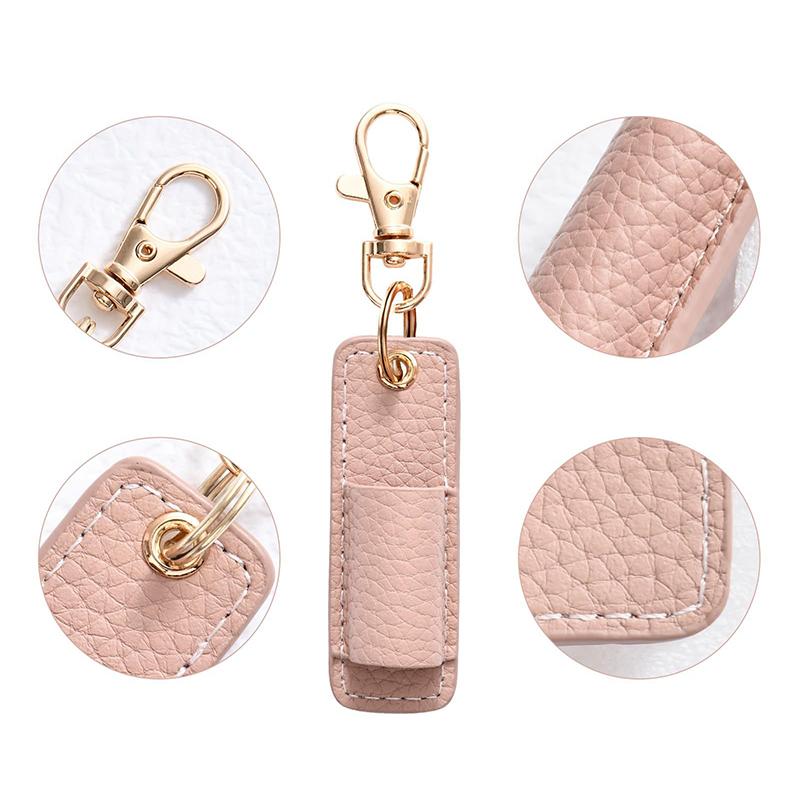 Portable Pu Leather Lanyard Pen Holder Necklace Style With Keychain Pen Case Pen Pouch Wear-Resistant Durable Pen Clip Key Chain
