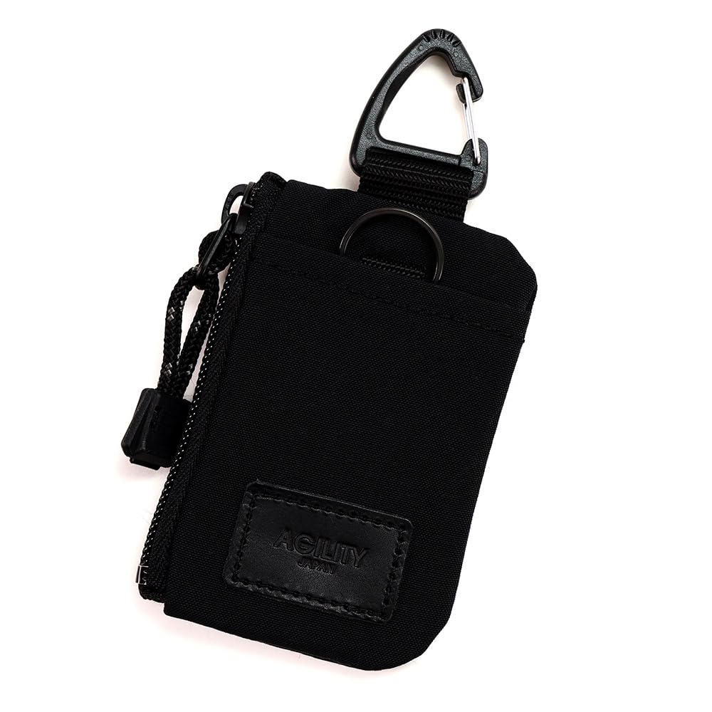 

AGILITY affa Кошелек для монет с ключом для мужчин и женщин Valec Case Кольцо, Простой, Легкий, Водоотталкивающий нейлон, чёрный