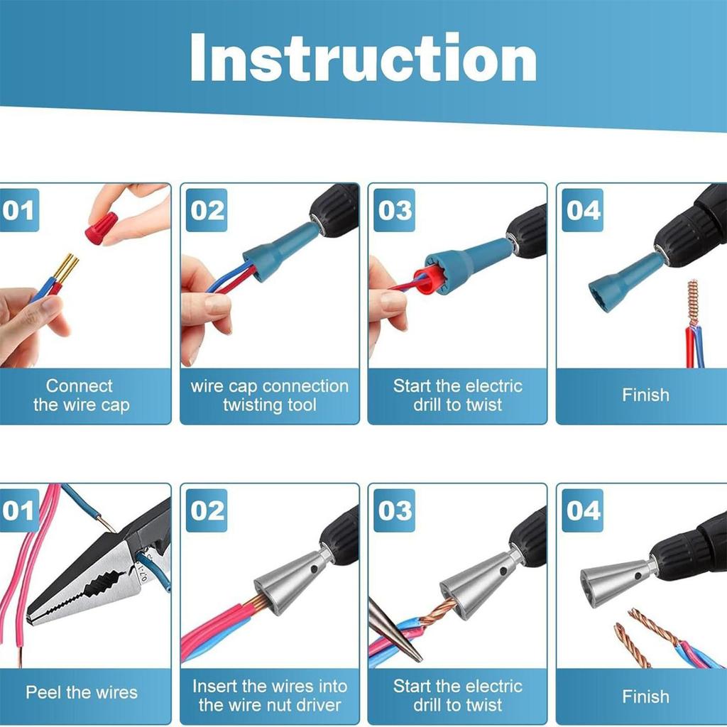 Drahtzwirbelwerkzeug für Bohrmaschine, Zwirbelantrieb, Profi-Elektrikerwerkzeuge, Kabelabisolierer für Industriearbeit, Bau