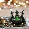 2D Flat Fantasy Witch Trio Acrylic Statue Decoration - Crystal Inspired Tabletop Holiday Decoration  or Birthday and Holiday Gifts,   for Halloween.