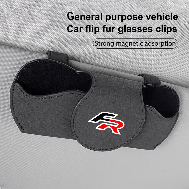 Car Glasses Case Auto Sun Visor Glasses Holder Sunglasses Clip Accessories Storage For Seat FR Leon Ibiza Altea Exe Accessories