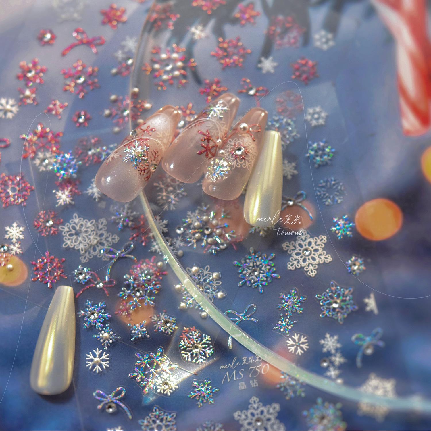

Tomoni Crystal Nail Stickers Collaboration - Japanese Snowflake Metal Nail Art.