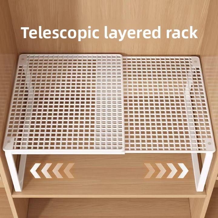 Wardrobe Layered Baffle Cabinet Partition Cabinet Telescopic Shelf Wardrobe Shoe Cabinet Storage and Finishing Artifact Shoe Rack