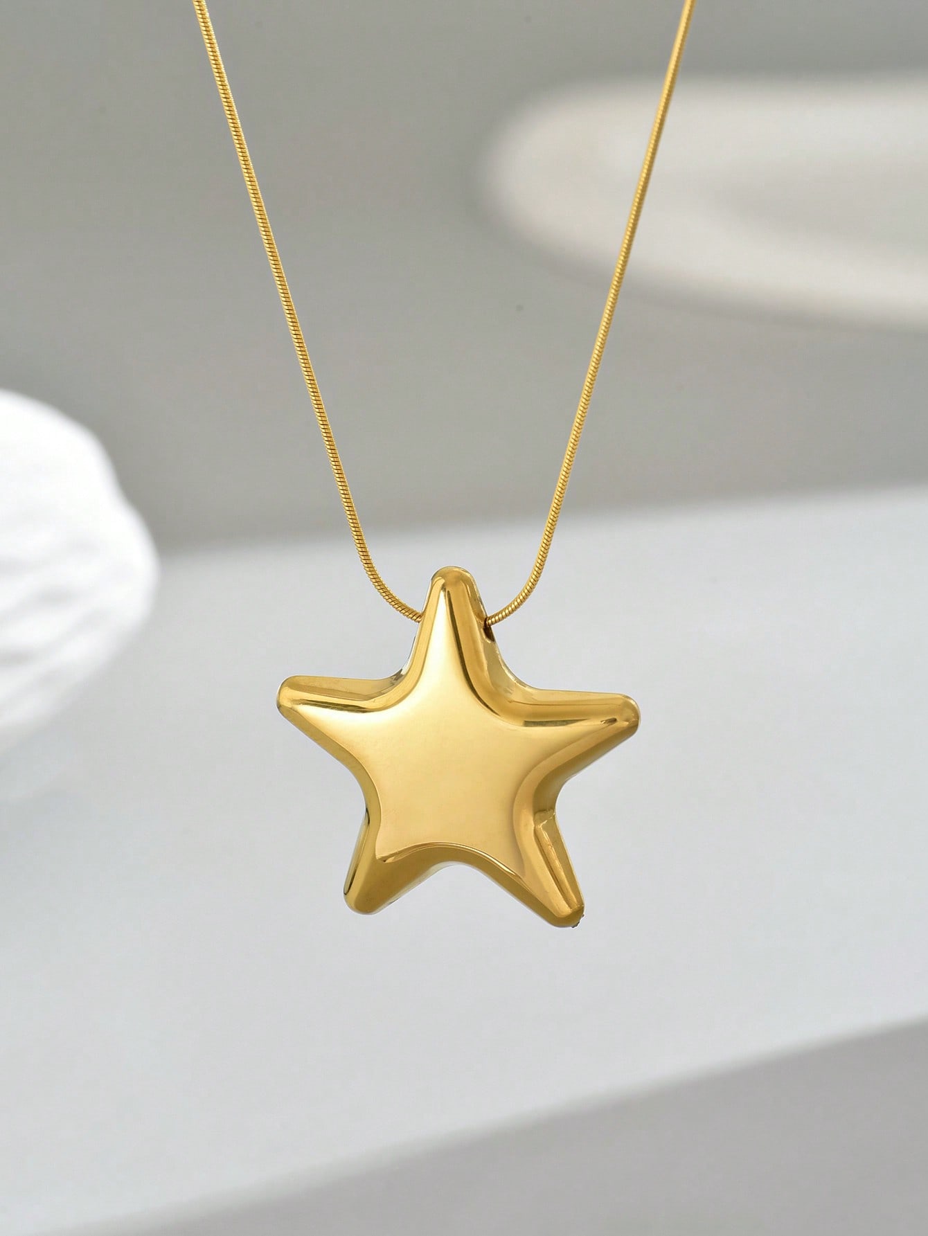 

1 шт. Позолоченная 18 карат 3D ожерелье из нержавеющей стали