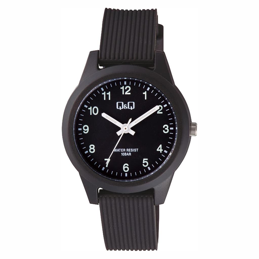 CITIZEN Analog Urethane Q&Q Watch, Waterproof, Strap, Black, V01A-017VK