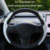 For Tesla Model Y Juniper 2025+ Steering Wheel Cover All Season Universal Deer Suede Sports Steering Wheel Cover