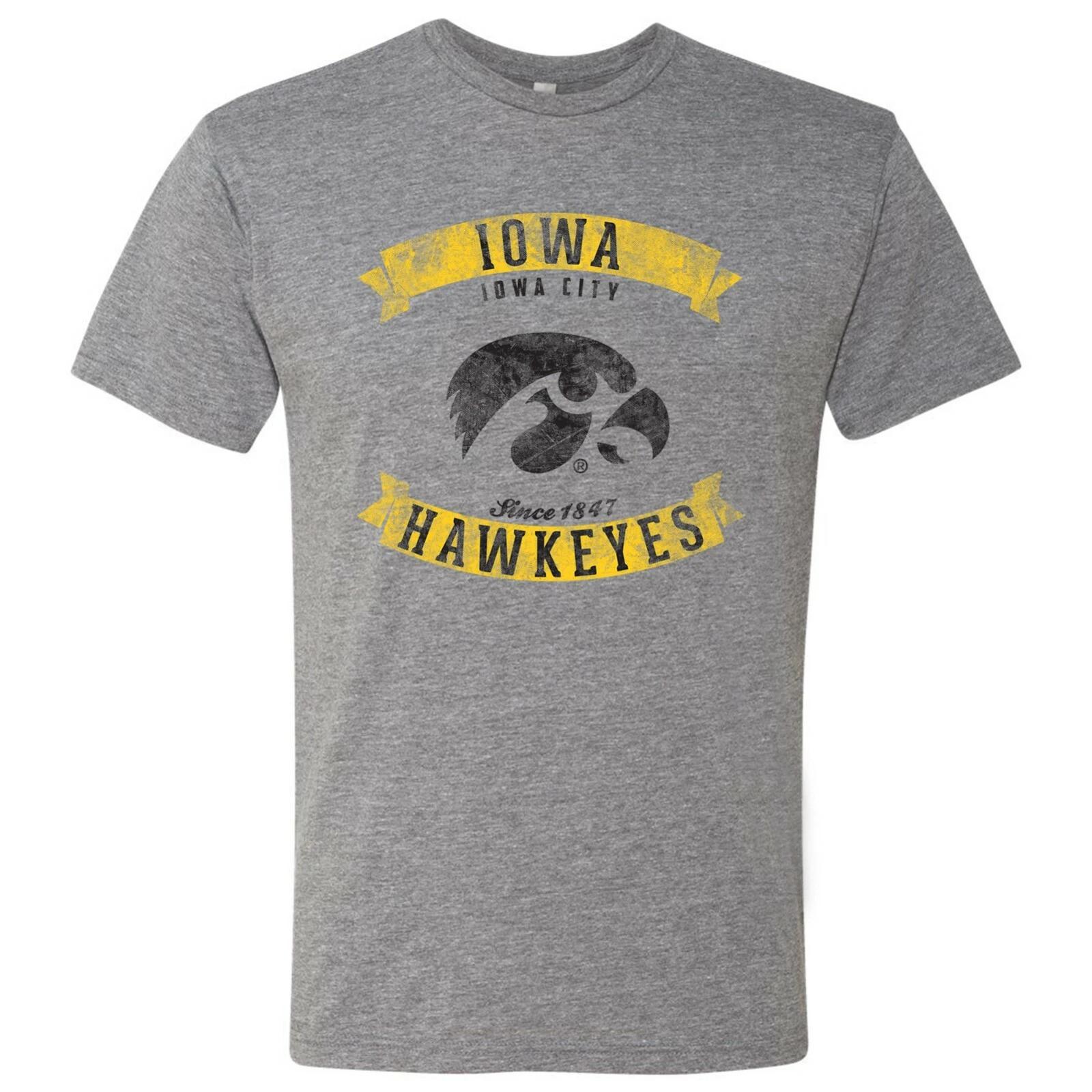Iowa Hawkeyes Vintage Banners Triblend T-Shirt - Premium Heather 2XL