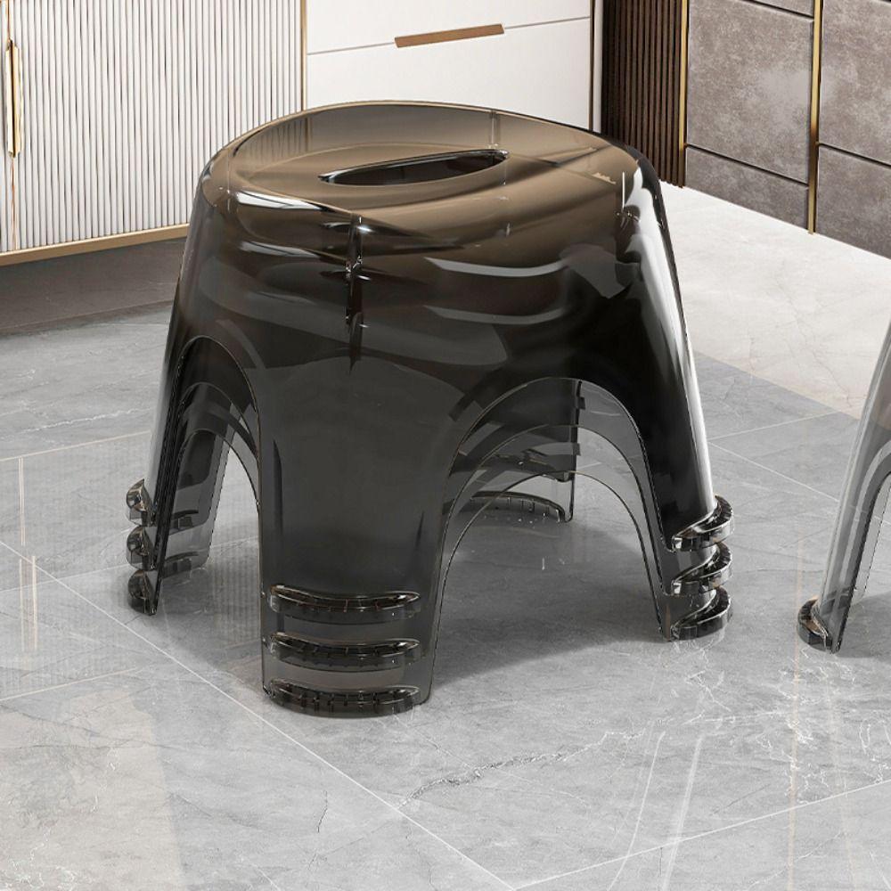 Non-slip Clear Shower Foot Stool Transparent Kid Stool Simple Small Low Stool for Kids