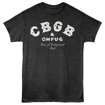CBGB - Logo - American Classics - Schwarzmeliertes Erwachsenen Kurzarm-T-Shirt