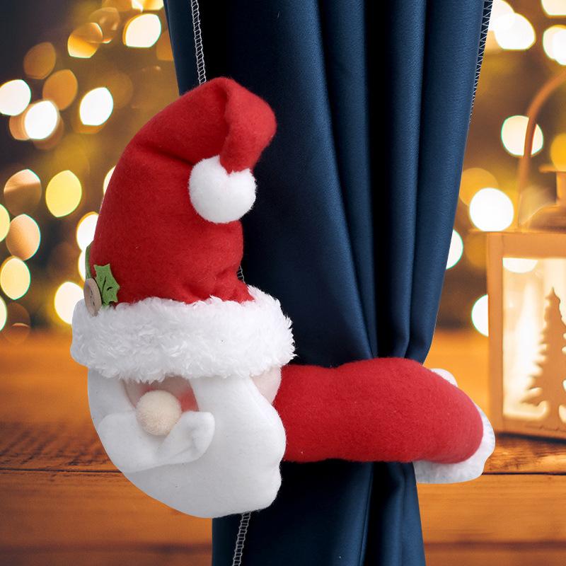Christmas Curtain Hooks Cartoon Figurine Decorations Hotel Restaurant Decor Doll Clips Creative Window Display Ornaments