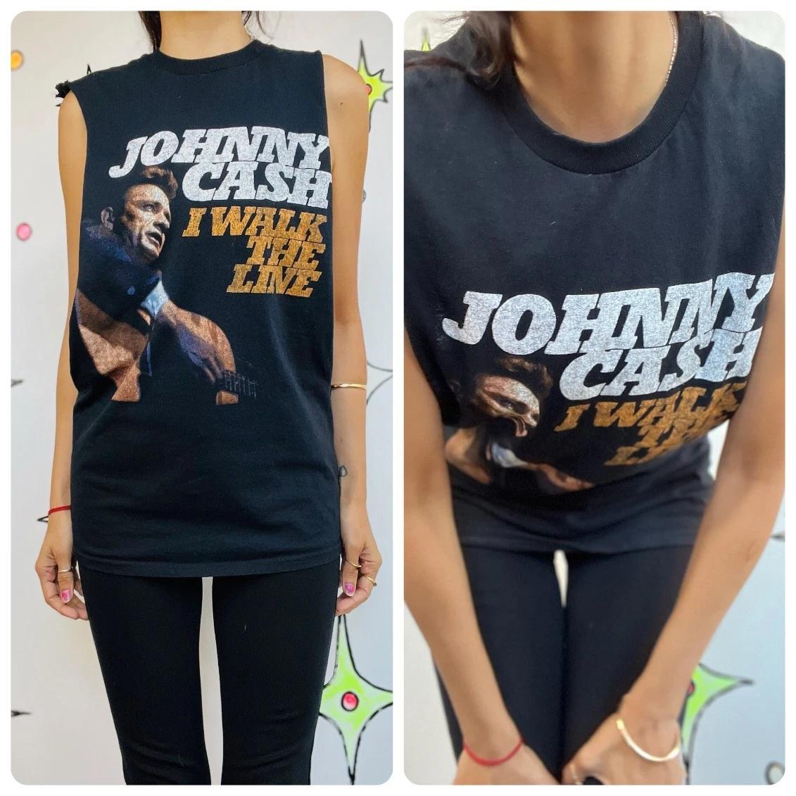 Vintage Johnny Cash Walk The Line Concert Tee | Boho Grunge Band T Shirt | S/M S