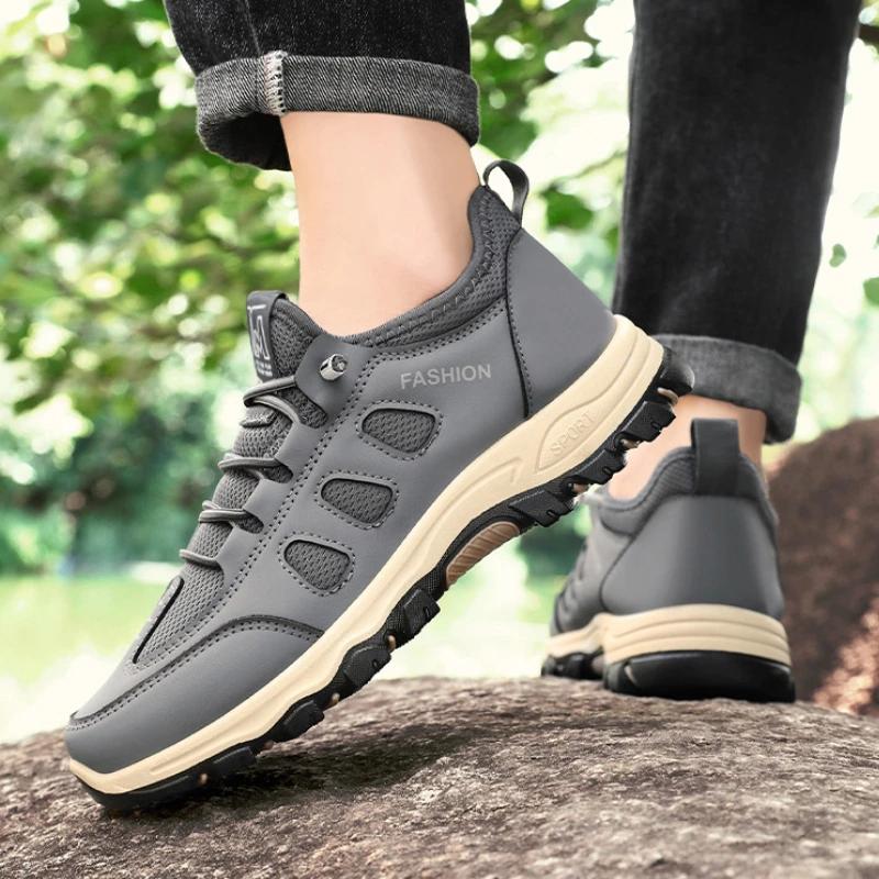 Fashion Men's Hiking Shoes Fashion High Quality Men Sneakers Outdoor Trekking Climbing Sport Shoes Breathable Lace Up Men Walking Shoes