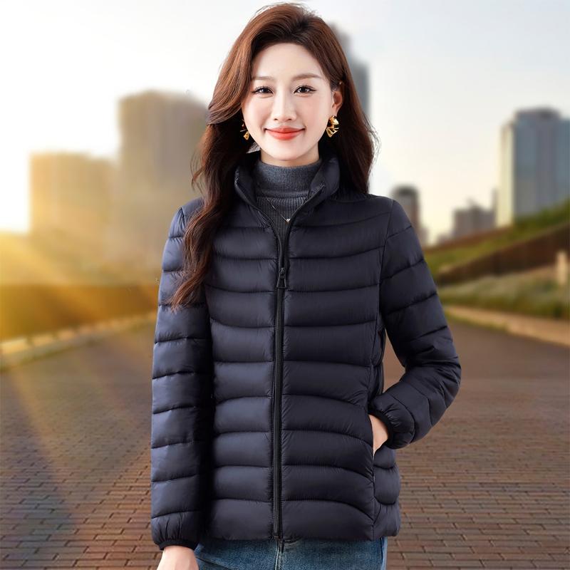 Loose Short Cotton Jacket for Women Korean Style Slim and  Fashionable Stand Collar  Top