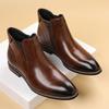 Autumn Winter Retro Chelsea Boots for Men Solid Color Fashion Casual Leather Boots Man Big Size Zipper New Designer Shoes Man