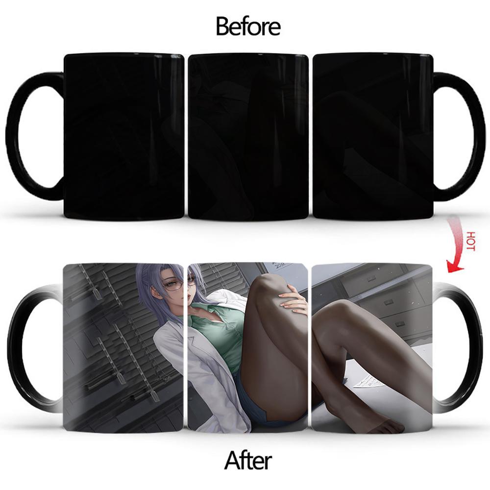Ceramic Mugs Coffee Cups BSKT-167 Sexy Female Nurse Mug Personalized Gifts Sublimation Tumblers Color Change Mugs Kawaii Cup Bar